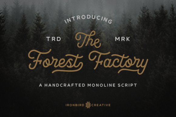 The Forest Factory: A Handcrafted Monoline Font for Vintage Branding